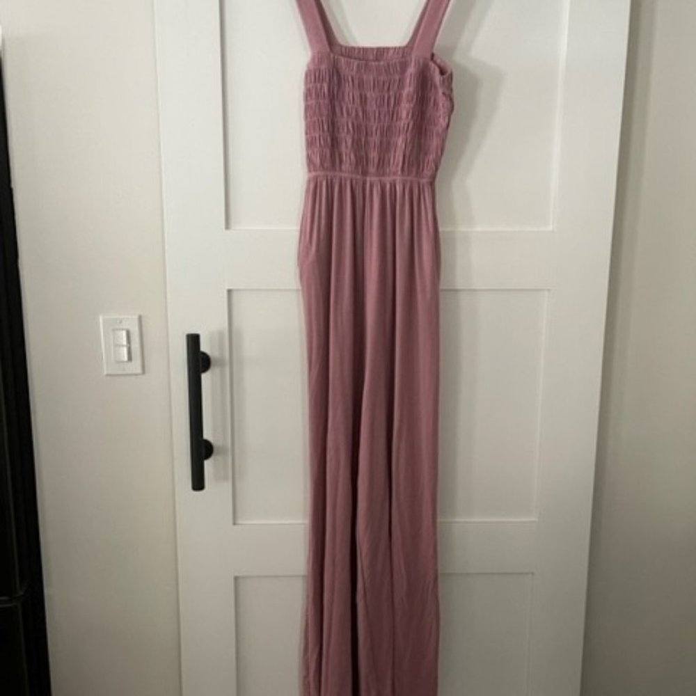 Smocked Top Jumpsuit with Pockets